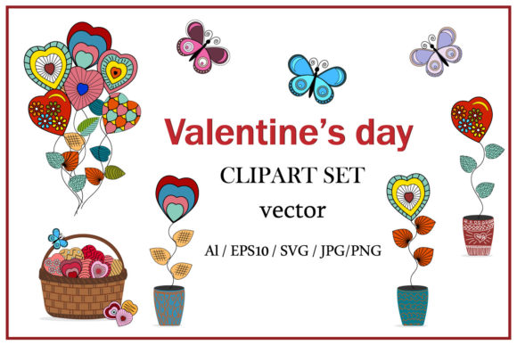 Clipart and Stickers Hearts for Valentin: Graphics and Illustrations Review