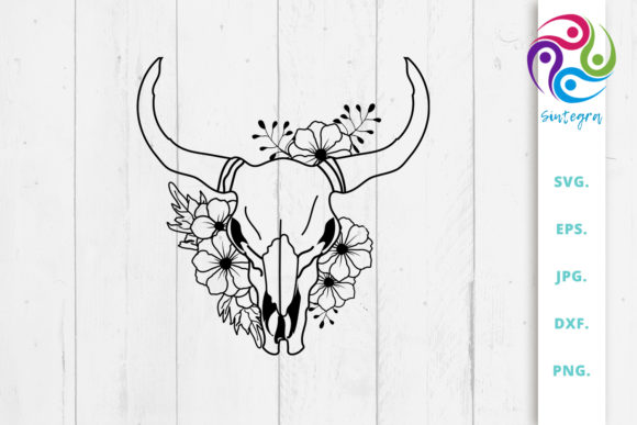 Cow Skull with Flowers Svg File Graphics and Crafts Review