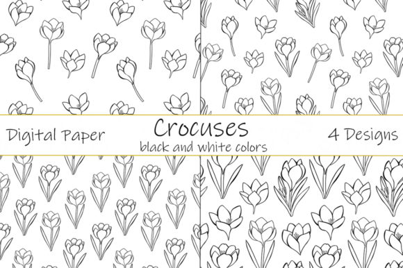 Crocuses Pattern. Flowers Crocus Pattern Graphics and Patterns