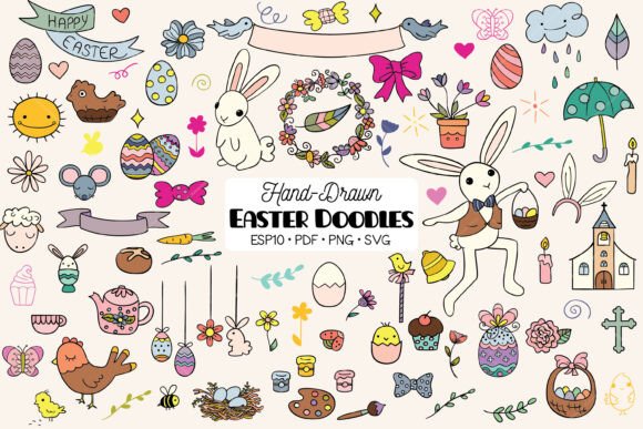 Easter Colored Doodles Graphics and Illustrations Review