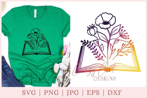 Flower Book, Book with Flowers Graphics and Print Templates