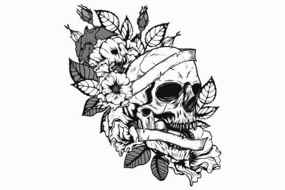 Hand Drawn Skull Tattoo Graphics and Illustrations Review