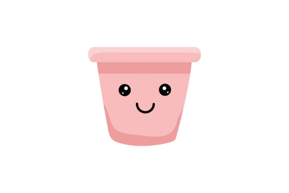 Pink Flowerpot Kawaii Illustration Graphics and Illustrations Review