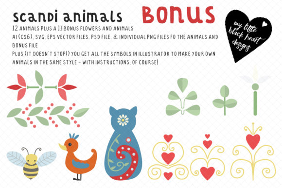 Scandi Animals 2 Graphics and Illustrations for Branding