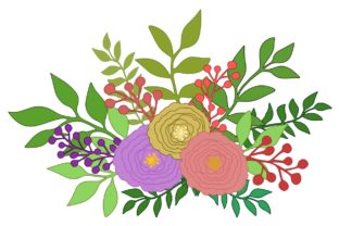 Stylized Flower Bouquets Graphics and Illustrations for Branding