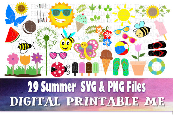 Summer Clip Art Bundle Beach Vacation Graphics and Illustrations