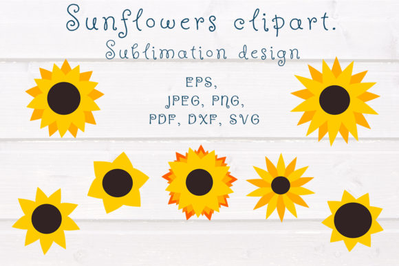 Sunflower SVG Clipart. Sublimation.