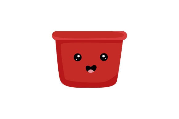 Sweet Red Flowerpot Kawaii Illustration Graphics Review