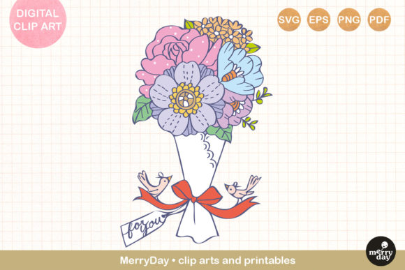 Sweet Refreshing Flower Bouquet Graphics and Illustrations Review